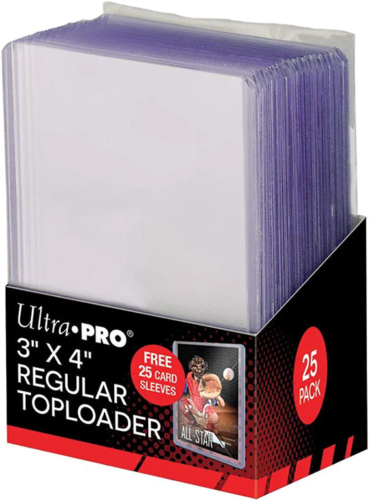 3" x 4" Clear Regular Toploaders for Standard Size Cards + 25 penny sleeves