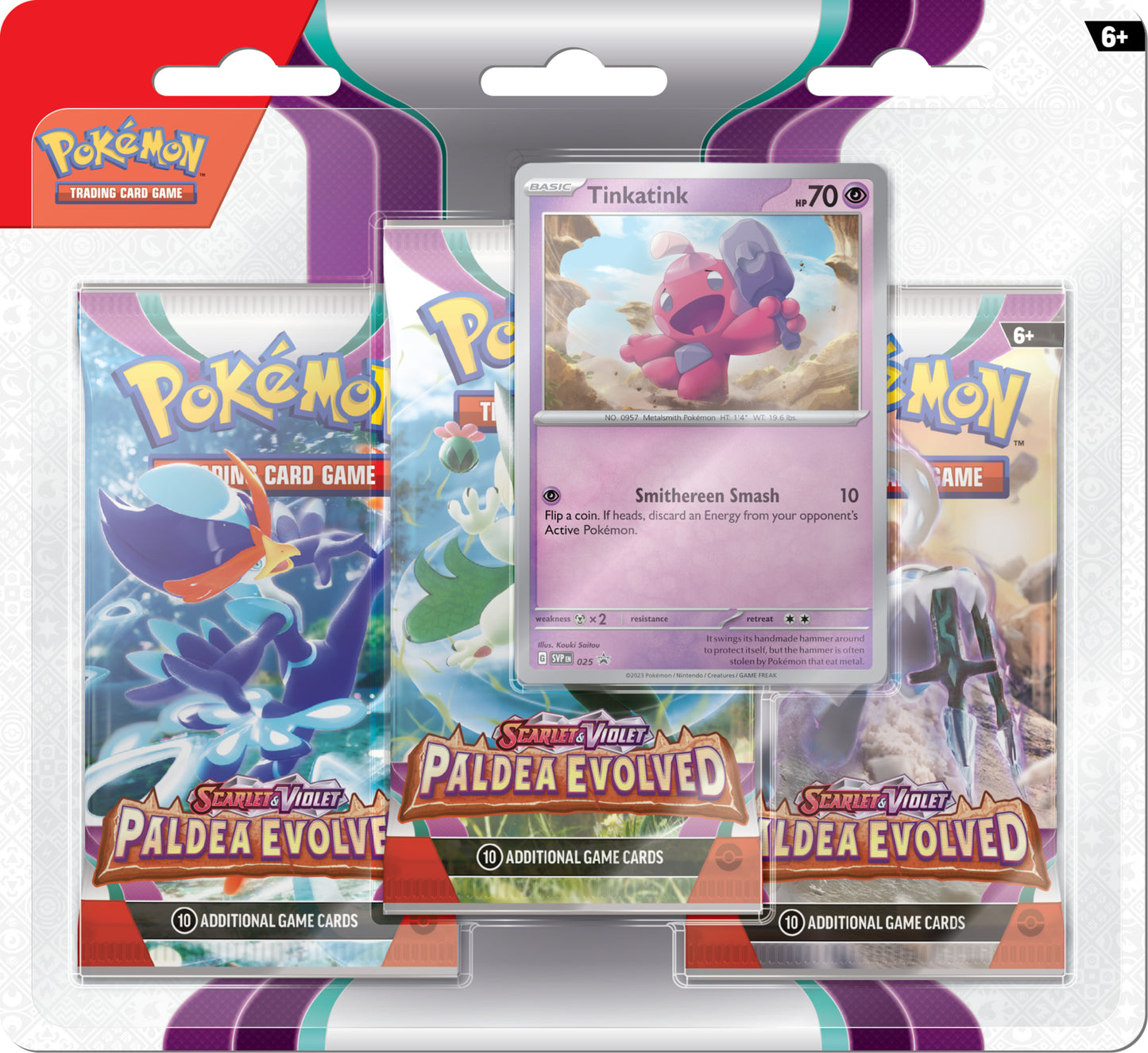 Pokémon TCG: Scarlet & Violet-Paldea Evolved 3 Booster Packs, Coin & Random Promo (Random Art)