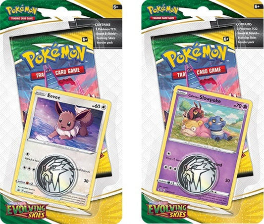 Pokémon TCG: Sword & Shield-Evolving Skies Sleeved Checklane Booster Pack (10 Cards) - Random Art